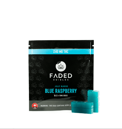 Faded Cannabis Co. Blue Raspberry Jelly Blocks